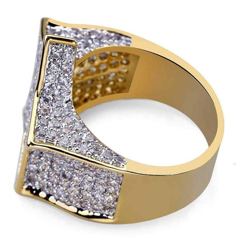 Iced Up London Ring Iced Out Ring <br> Diamond Star <br> (14K Gold)