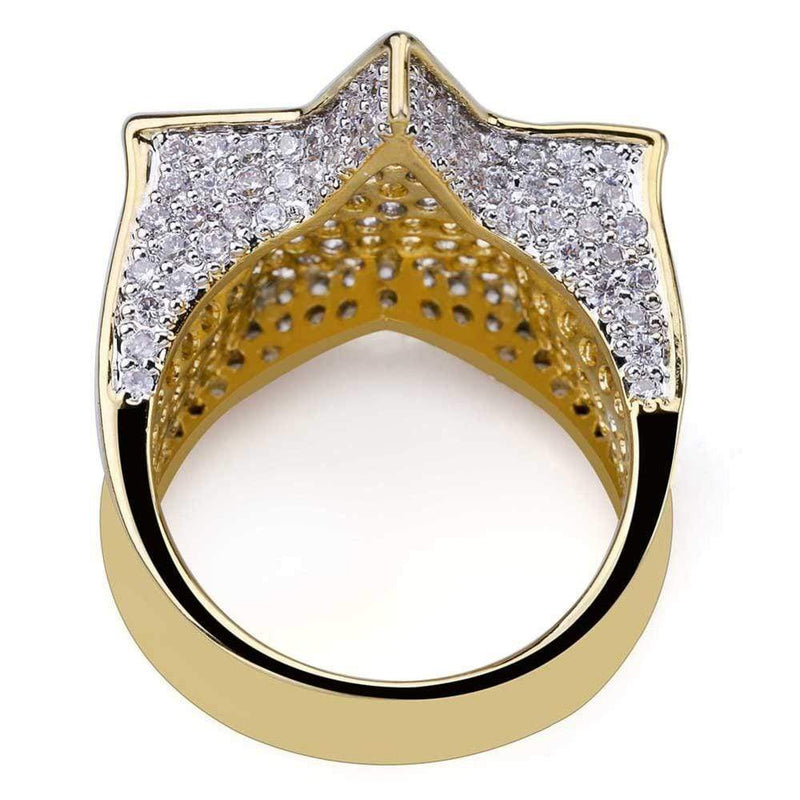 Iced Up London Ring Iced Out Ring <br> Diamond Star <br> (14K Gold)