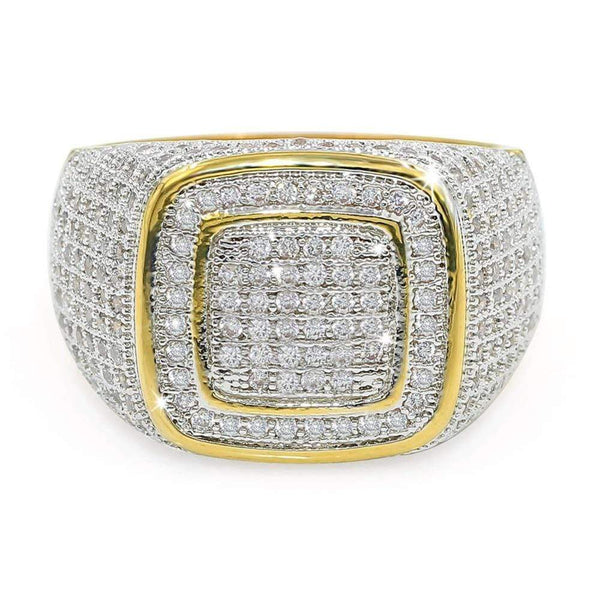 Iced Up London 100007323 Iced Out Ring <br> Icey Square <br> (14K Gold)