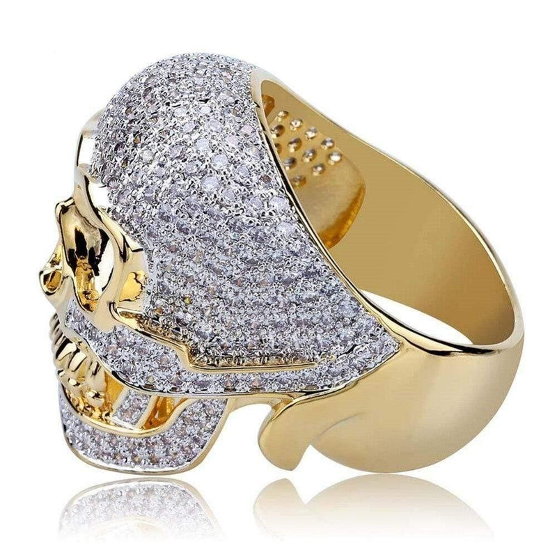Iced Up London Ring Iced Out Ring <br> Skull <br> (14K Gold)