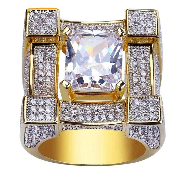 Iced Up London Ring 7 Iced Out Ring <br> Solitaire Diamond <br> (14K Gold)