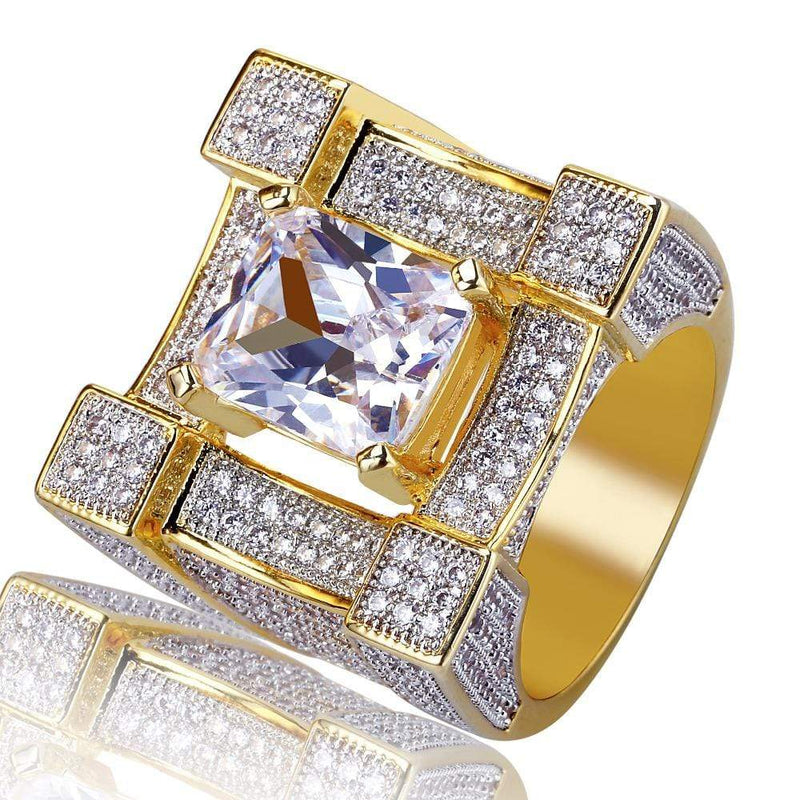 Iced Up London Ring Iced Out Ring <br> Solitaire Diamond <br> (14K Gold)