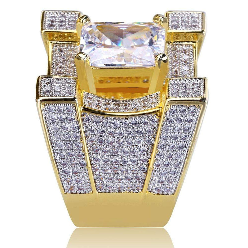 Iced Up London Ring Iced Out Ring <br> Solitaire Diamond <br> (14K Gold)