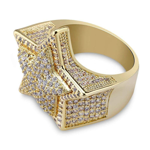 Iced Up London Ring Iced Out Ring <br> Star <br> (18K Gold)