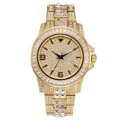 Iced Up London Watch Full 18K Gold PLated Iced Out Watch <br> Baguette Shine <br> (Full 18K Gold)