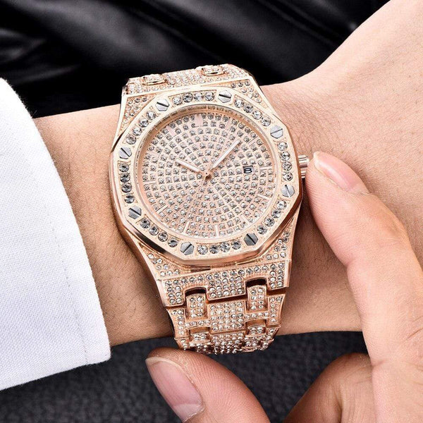 Iced Up London Watch Rose Gold Plated Iced Out Watch <br> Luxury AP <br> (Rose Gold)