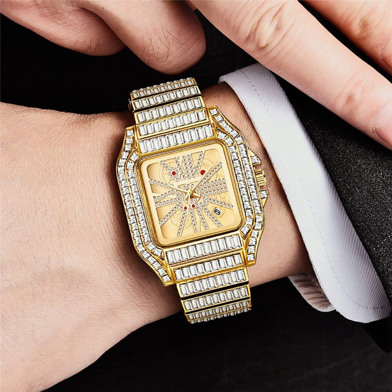 Iced Up London Iced Out Watch <br> Square <br> (18K Gold)