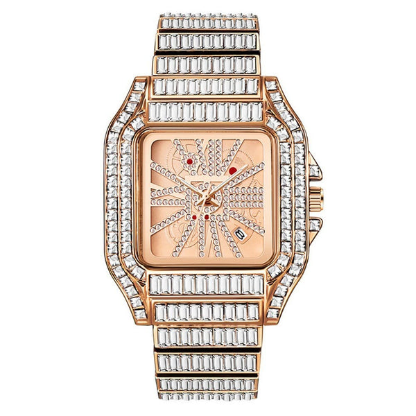 Iced Up London Iced Out Watch <br> Square <br> (Rose Gold)