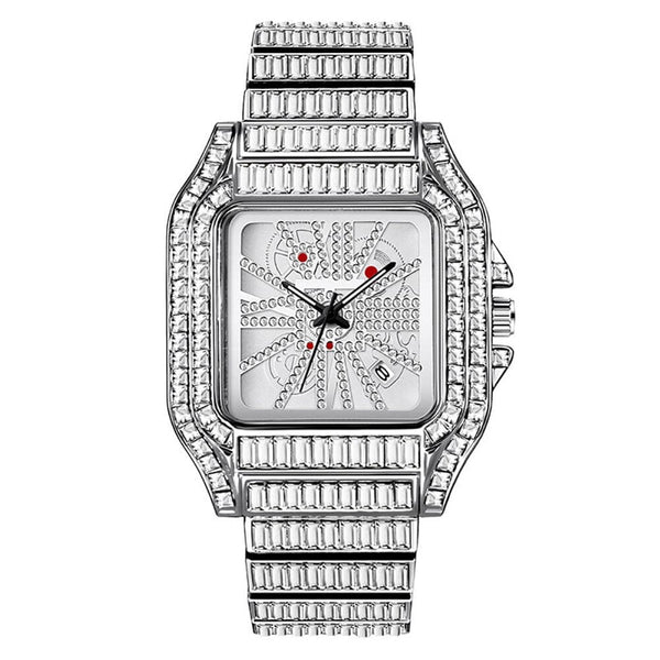Iced Up London Iced Out Watch <br> Square <br> (White Gold)
