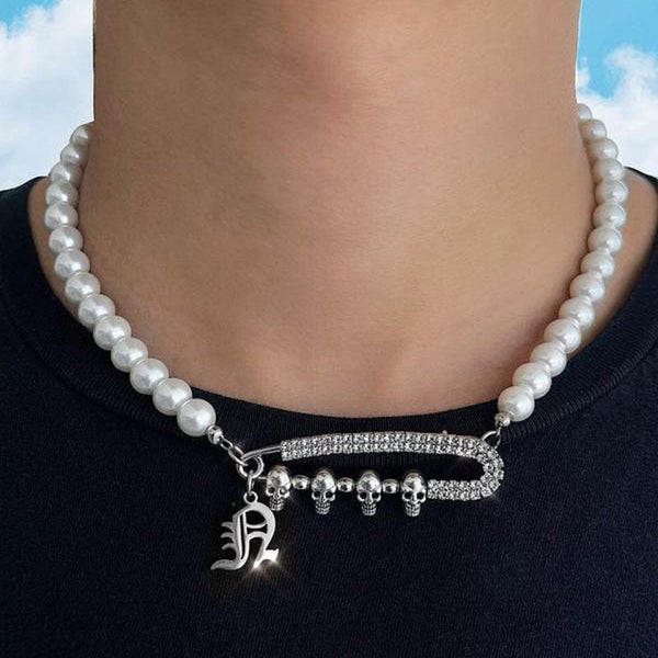 Iced Up London Iced Skull Pearl Choker