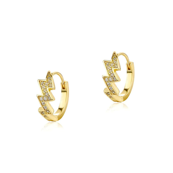 Iced Up London 18K Gold Plated Lightning Charm Earring For Men & Women