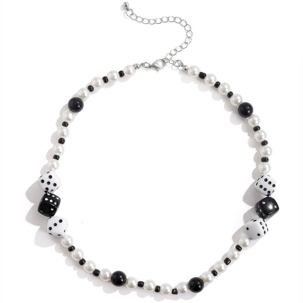Iced Up London Pearl Necklace <br> Dice Beads