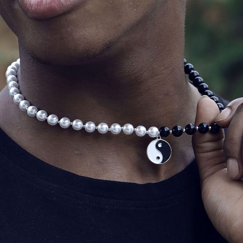 Iced Up London Pearl Necklace <br> Yin Yang