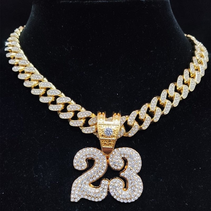Iced Up London Gold Cuban Chain / 16inch Rapper Chain <br> Central Cee "23" Pendant