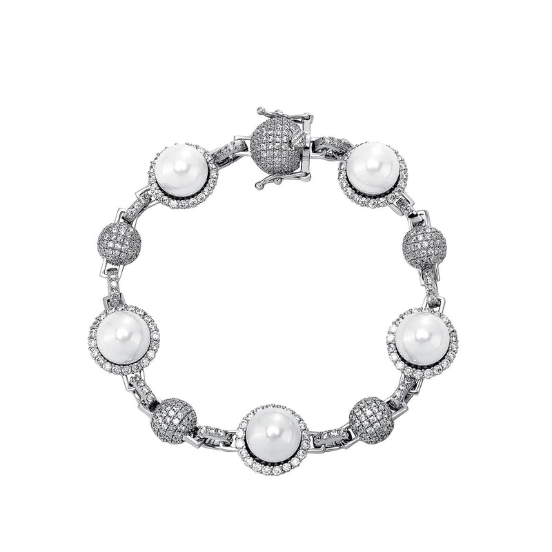 Iced Up London 0 White / China / 7inch TOPGRILLZ 14mm Mirco Pave Bling Bling Cz Stone Bracelet Round Pearl Bracelet Charm Jewelry Accessories For Gift