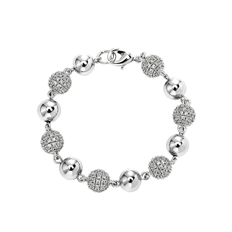 Iced Up London Silver 2 / CN / 7inch | 6MM TOPGRILLZ 6mm8mm Big Round Ball Bracelet with Pearl Hip Hop Bracelet Iced Out CZ Gold Color Bracelet Punk Bling Jewelry For Gift